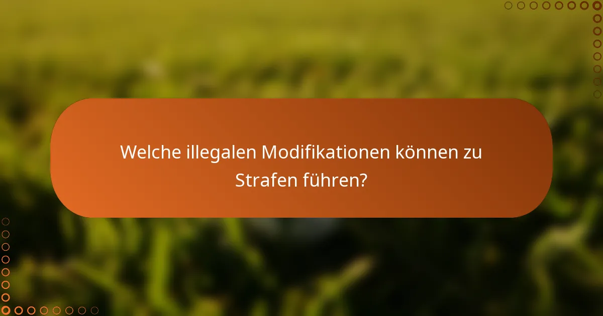 Welche illegalen Modifikationen können zu Strafen führen?