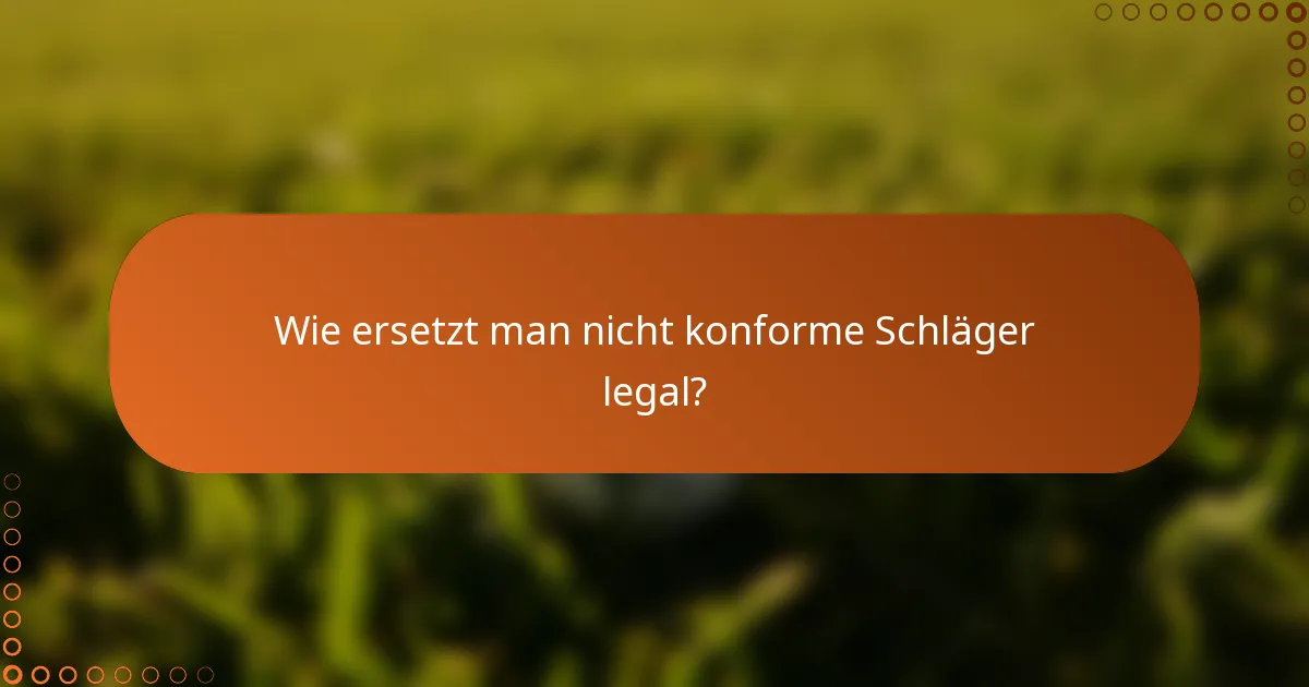 Wie ersetzt man nicht konforme Schläger legal?